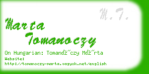 marta tomanoczy business card